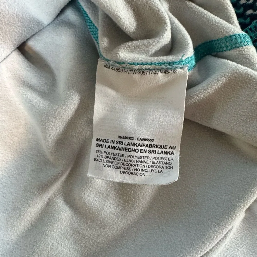 Nike Pro Women's Teal and White Dri-FIT Long Sleeve Turtle Neck Top Size Medium